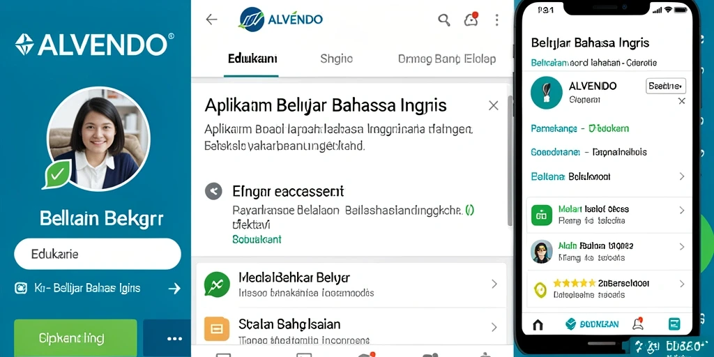 Tampilan antarmuka aplikasi Belajar Bahasa Inggris yang menarik dan interaktif.
