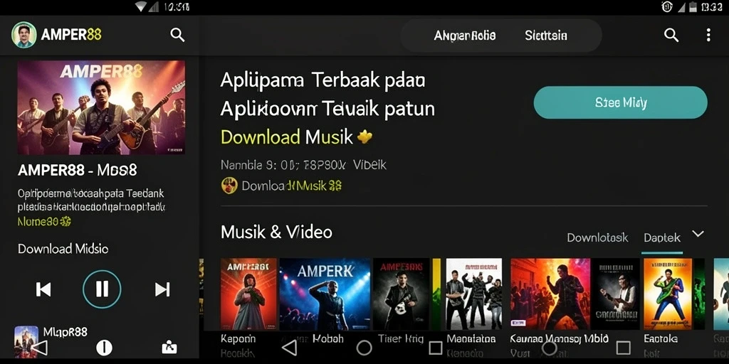 Tampilan antarmuka aplikasi AMPER88 untuk Download Musik yang intuitif dan fungsional.