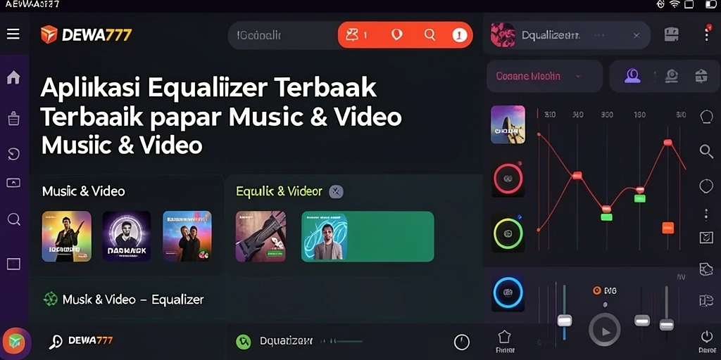 Tampilan antarmuka <strong>DEWA777</strong> yang menarik dengan kontrol equalizer yang intuitif.