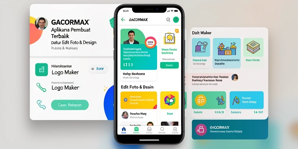 Tampilan antarmuka GACORMAX yang memudahkan proses desain logo.