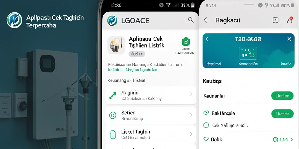 Tampilan antarmuka LGOACE untuk cek tagihan listrik.