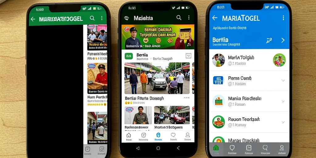 Tampilan antarmuka utama MARIATOGEL dengan berita terkini dari daerah.