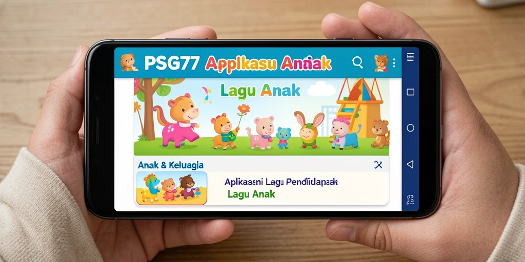 Tampilan antarmuka aplikasi PSG77 yang ceria dan ramah anak.