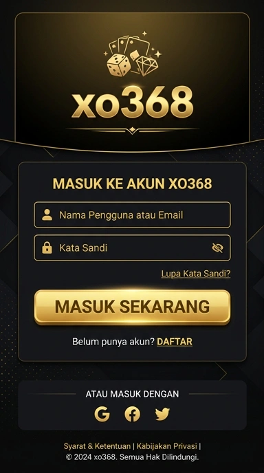 Tampilan halaman login xo368
